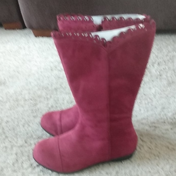 Jessica London suede boots 7.5 wide width Burgendy - Picture 7 of 9